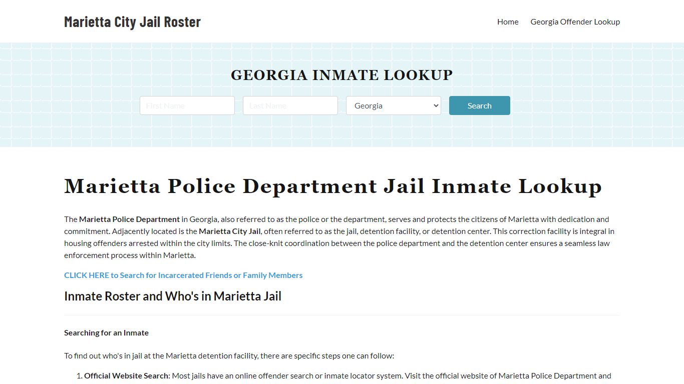 Marietta Police Department & City Jail, GA Inmate Roster, Arrests, Mugshots